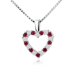 Zlaté srdíčko plné diamantů a rubínů v přívěsku Devamati