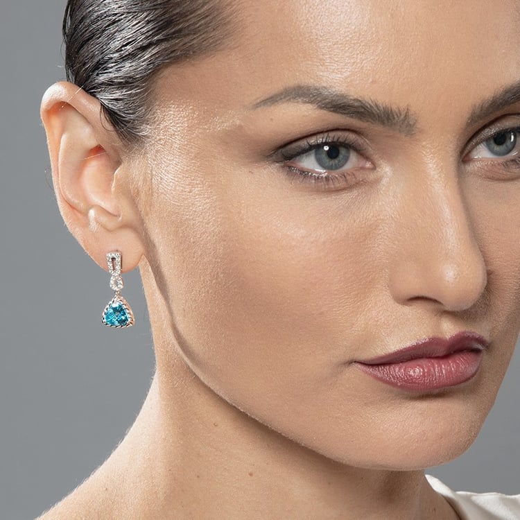 Zlaté náušnice s topazy 106669