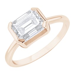 Zásnubní prsten s half-bezel emerald diamantem Pompeia