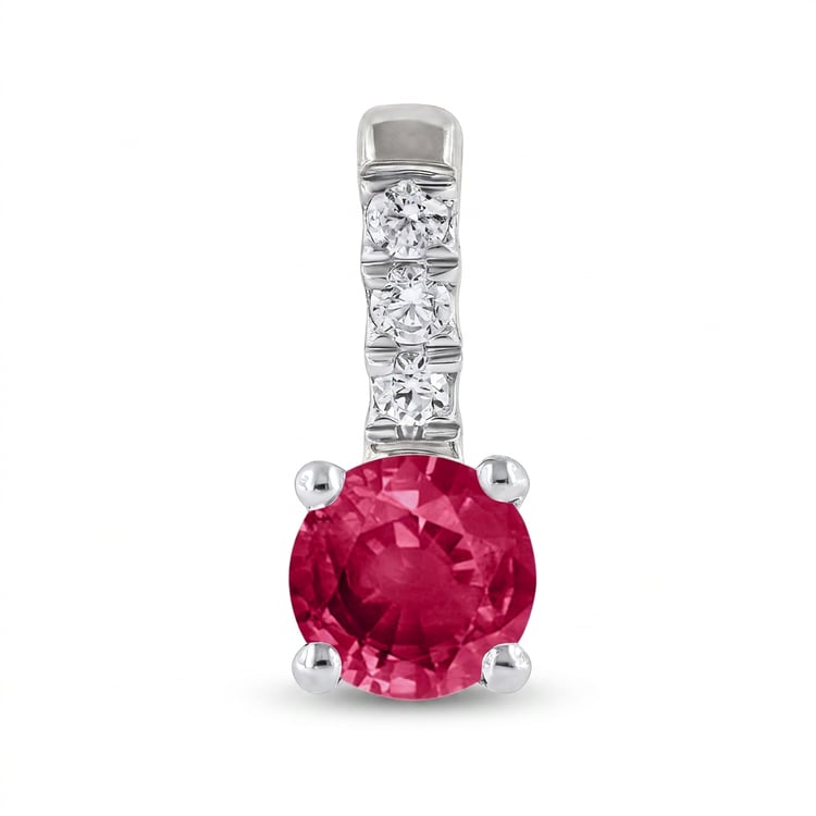 Romantický stříbrný přívěsek s rubínem a lab-grown diamanty Wui 169419