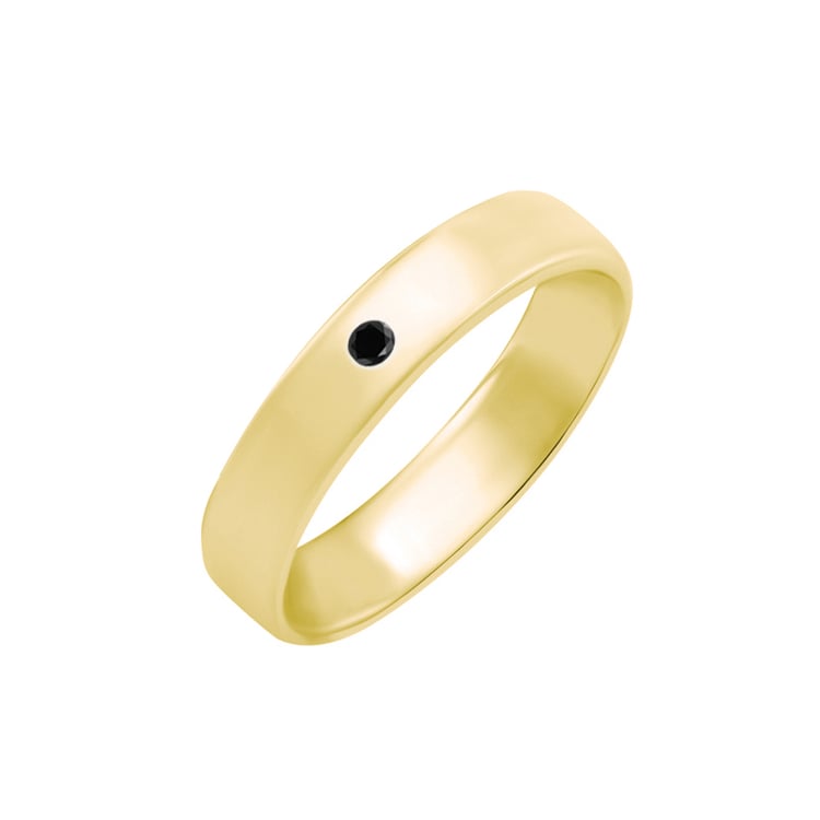 Zlatý snubní prsten s černým diamantem 58683