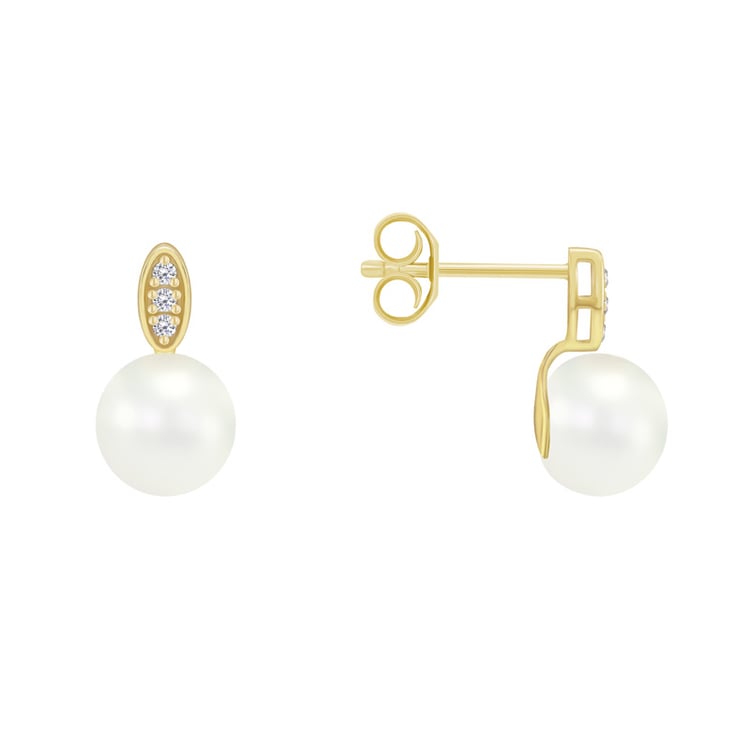  Perlové náušnice s diamanty ze zlata Holis 42710