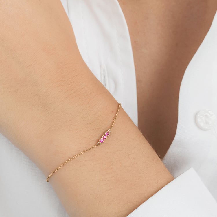 Minimalistický náramek s rubíny Joe 163702