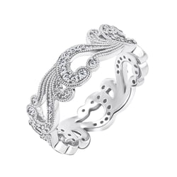 Prsten s vintage liniemi a lab-grown diamanty Christine