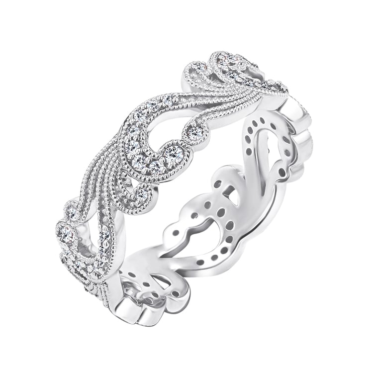 Prsten s vintage liniemi a lab-grown diamanty Christine 139082