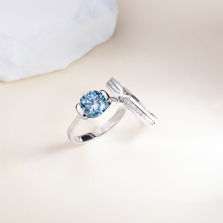 Eternity prsten s lab-grown diamanty a komfortní pánský prsten Asne 150494