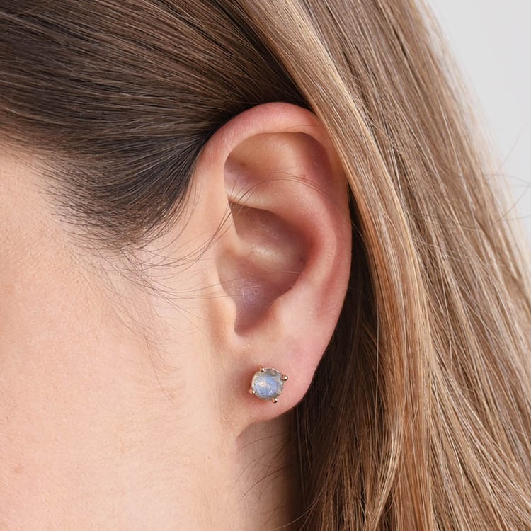 Zlaté náušnice s labradority 79951