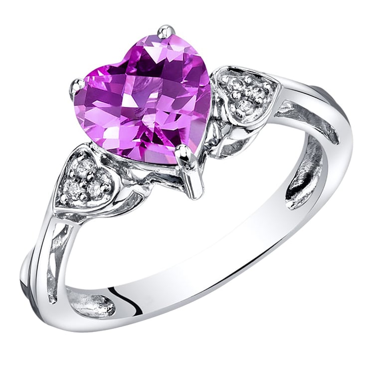 Zlatý prsten s růžovým safírem ve tvaru srdce a diamanty Jaala