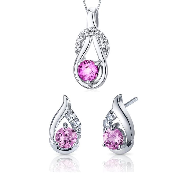Růžové safíry ve stříbrné kolekci šperků Magenta