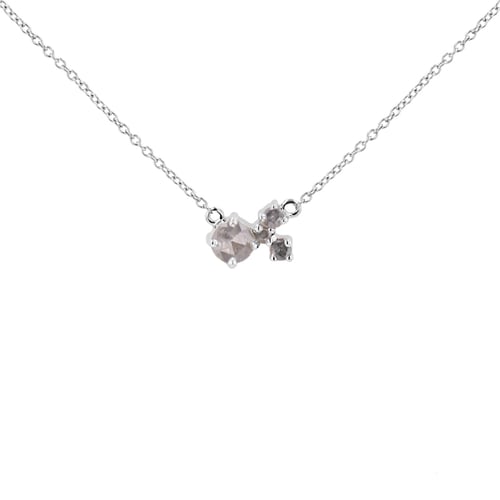 Stříbrný cluster náhrdelník se salt and pepper diamanty Millie
