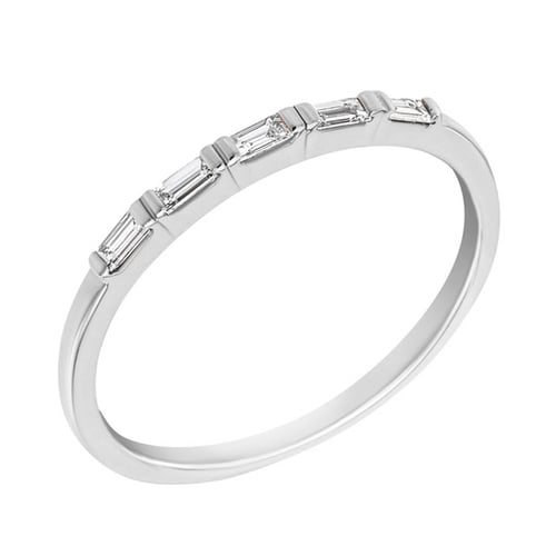 Zlatý eternity prsten s baguette diamanty Vamala