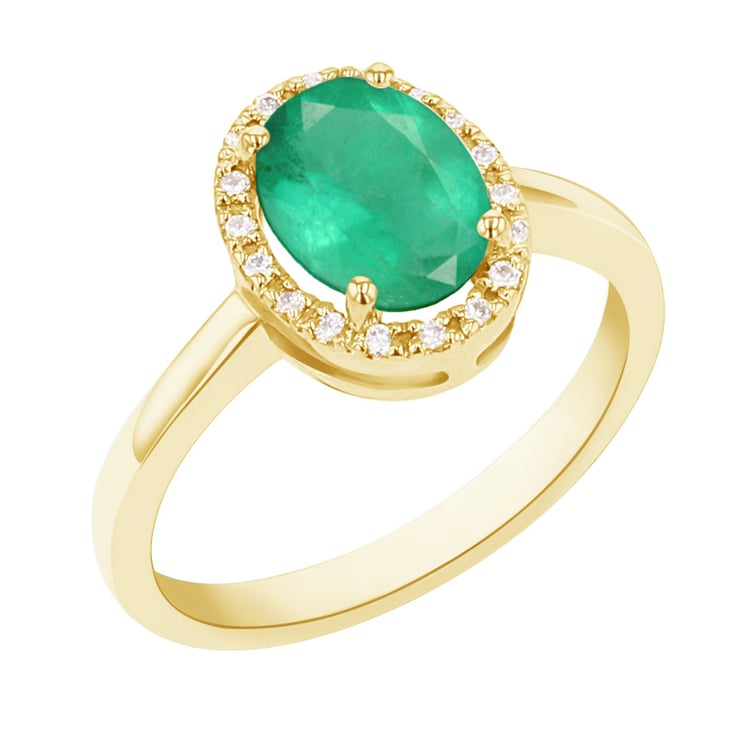 Smaragdový prsten s diamanty Arya 140738