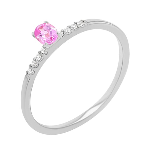 Zásnubní prsten s růžovým safírem a lab-grown diamanty Terry