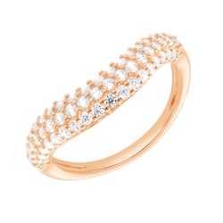 Half eternity zvlněný zlatý prsten s lab-grown diamanty Sven