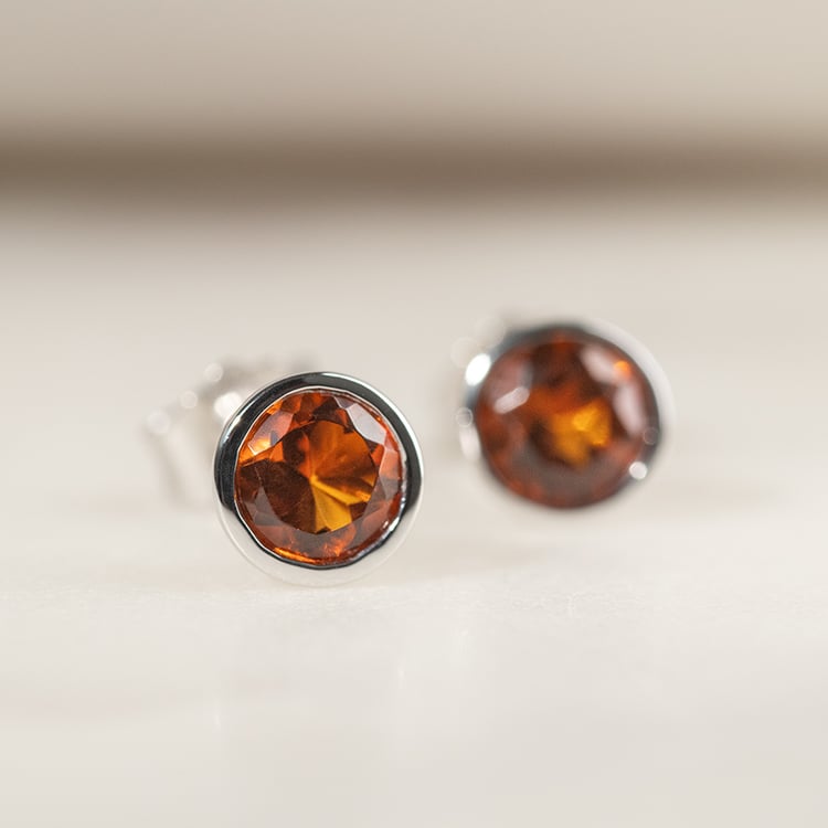 Stříbrné bezel náušnice s citríny Wetty 135753