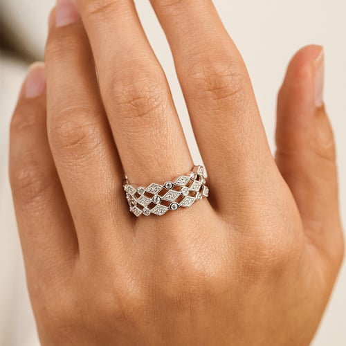 Moderní prsten ze stříbra s lab-grown diamanty Gunnar