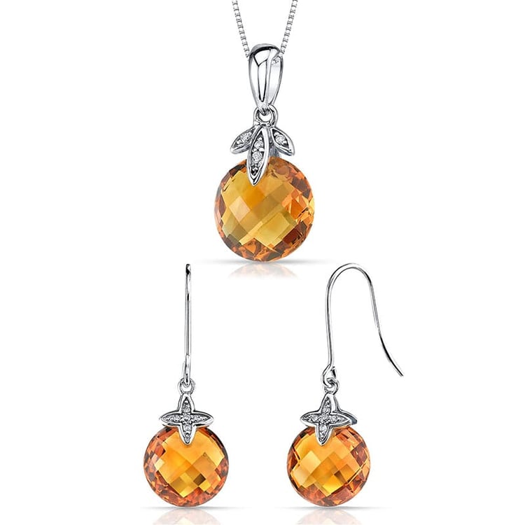 Zlatá citrínová kolekce s diamanty Gamil