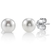 Jemné stříbrné náušnice s bílými perlami Itzel