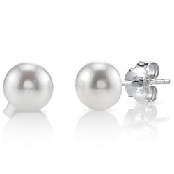 Jemné stříbrné náušnice s bílými perlami Itzel