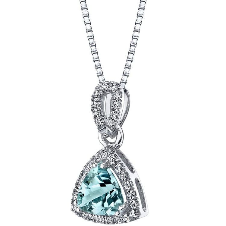 Zlatý přívěsek s akvamarínem zdobený topazy Fabien