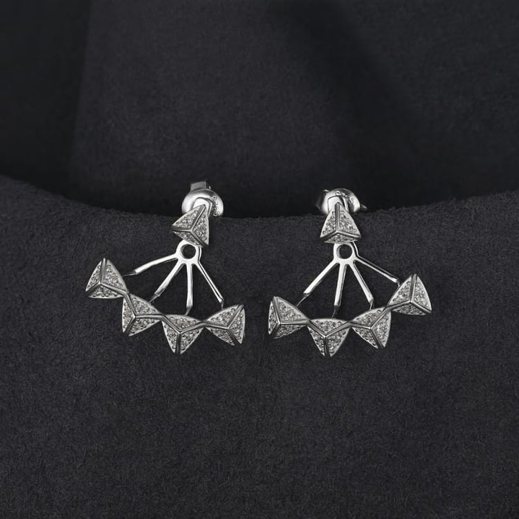 Stříbrné náušnice se zirkony 20540