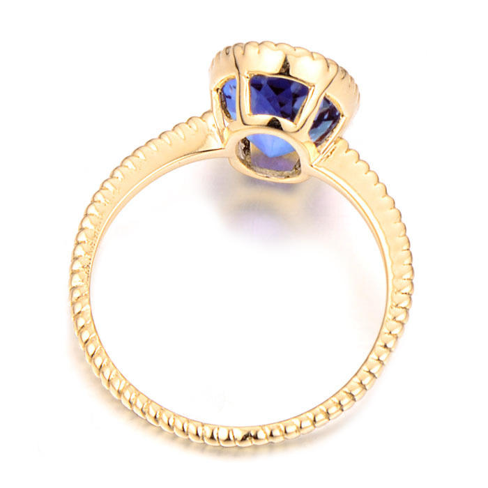 Tanzanitový zlatý prsten 7688