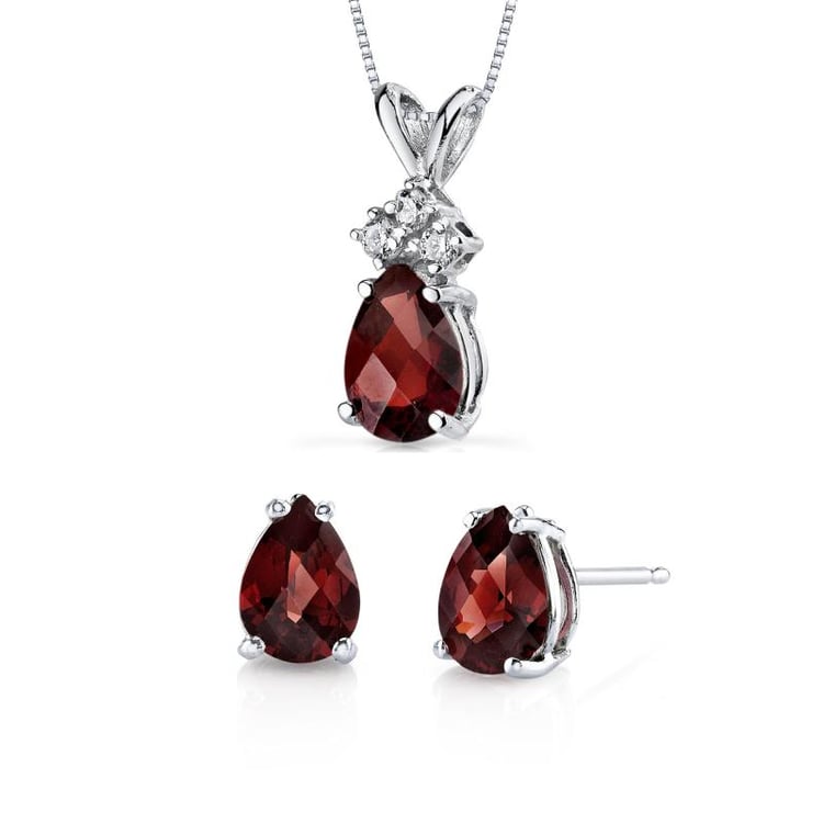 Granátová kolekce šperků 20501