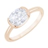 Zlatý prsten s half-bezel oválným diamantem Hortensia