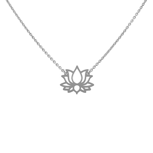 Stříbrný jóga náhrdelník Lotosový květ