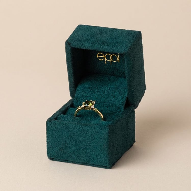 Cluster rozvodový prsten s vltavínem, safírem a diamanty John 165573