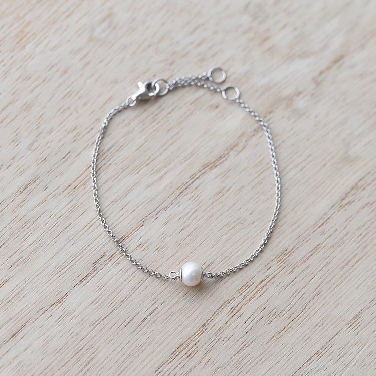 Perlový náramek ze stříbra 58296