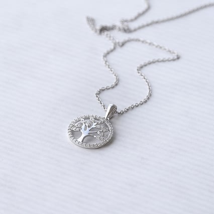 Stříbrný strom života s lab-grown diamanty Elmer