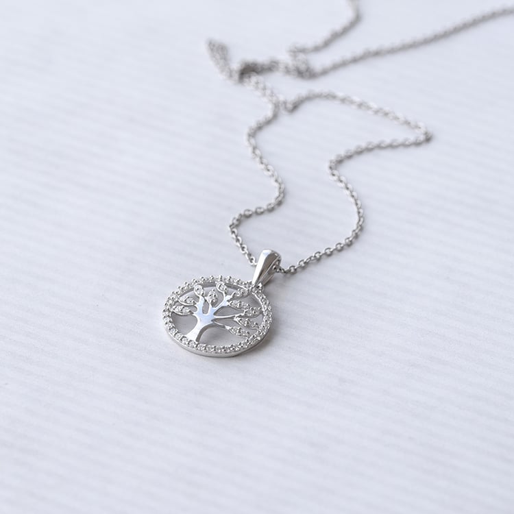 Stříbrný strom života s lab-grown diamanty Elmer 104385