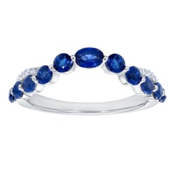 Elegantní zlatý prsten se safíry a přírodními diamanty Sona