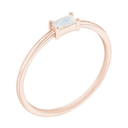 Prsten s měsíčním kamenem baguette tvaru Koos