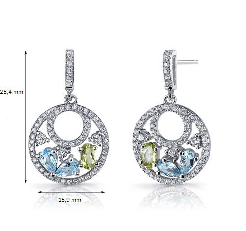 Náušnice s topazy a olivíny Karim 9143