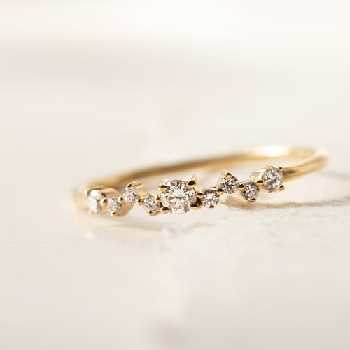 Cluster prsten se zářivými lab-grown diamanty Percy