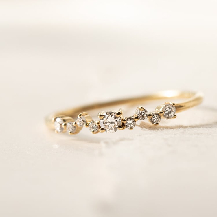 Cluster prsten se zářivými lab-grown diamanty Percy 139813