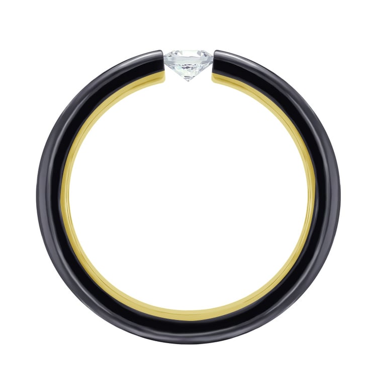 Černý prsten s diamantem 63970