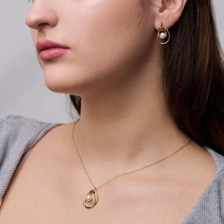 Kolekce stříbrných šperků s perlami a bílými topazy 164073