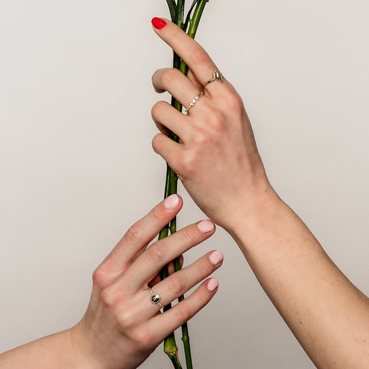 Prsten lozenge se salt and pepper diamantem a lab-grown diamanty Talley 97072