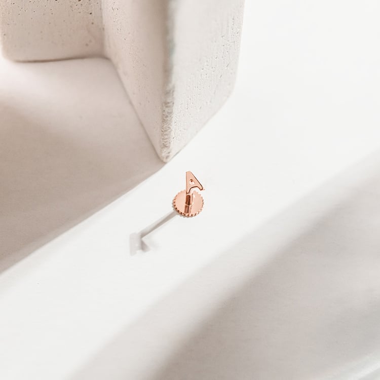 Zlatá náušnice s písmenem Alphabet 153175