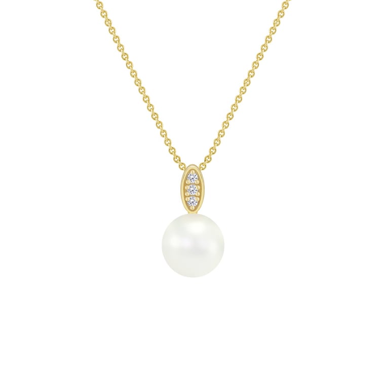 Perlový náhrdelník s diamanty ze zlata 42486