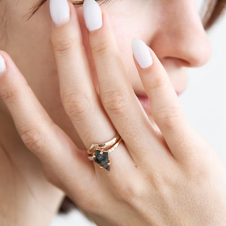 Set prstenů s achátem Vinka 124069