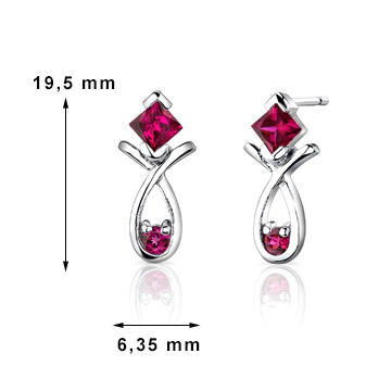 Rubínové náušnice ze stříbra 2769