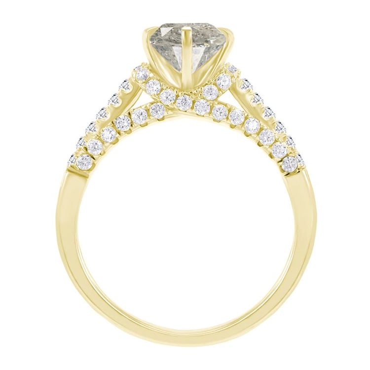 Halo zásnubní prsten se salt and pepper diamantem Heshmy 117799