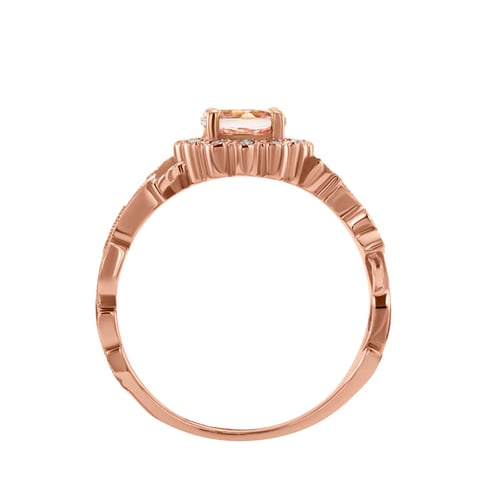 Zásnubní prsten s morganitem a diamanty ve vintage stylu Jyspie