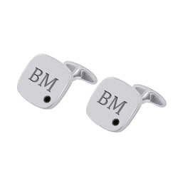 Zlaté manžetové knoflíčky s gravírem a diamanty Jolie