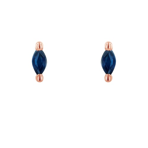 Minimalistické náušnice s modrými safíry Daina
