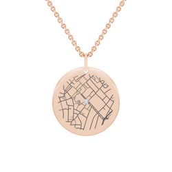 Zlatý disk s diamantem a mapou dle vašeho výběru Abhay